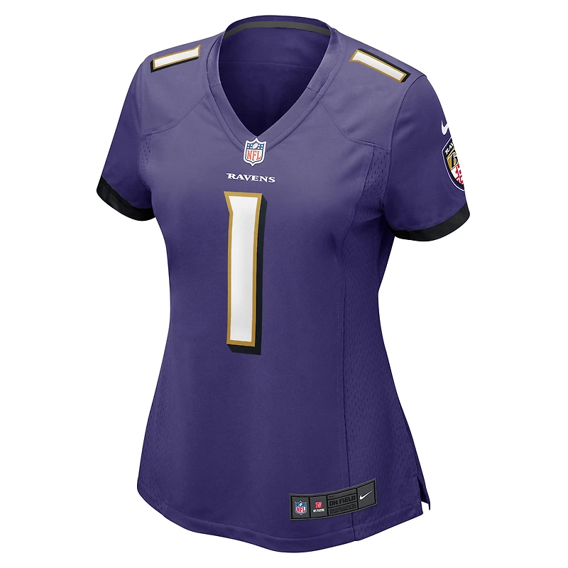 Women's Nike Number 1 Bride Purple Baltimore Ravens Game Jersey