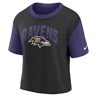Women's Nike Purple/Black Baltimore Ravens High Hip Fashion T-Shirt