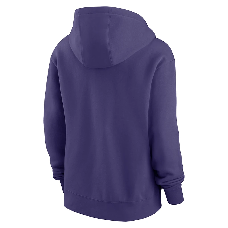 Women's Nike Purple Baltimore Ravens Club Logo Pullover Hoodie