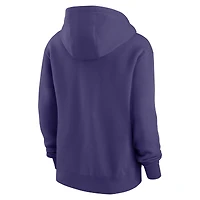 Women's Nike Purple Baltimore Ravens Club Logo Pullover Hoodie
