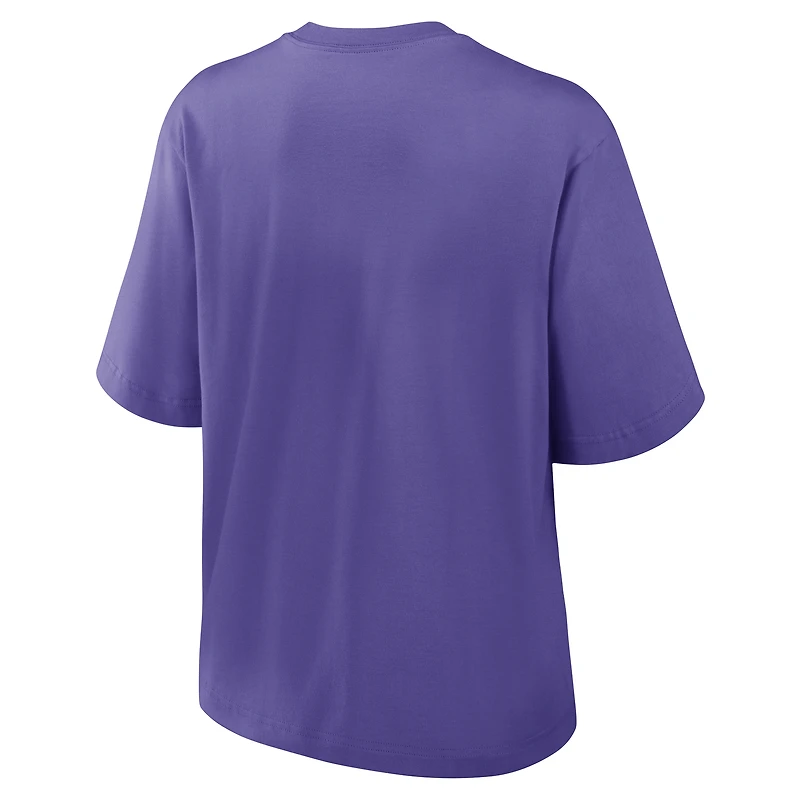 T-shirt Nike violet Glory Arch Boxy pour femme des Baltimore Ravens