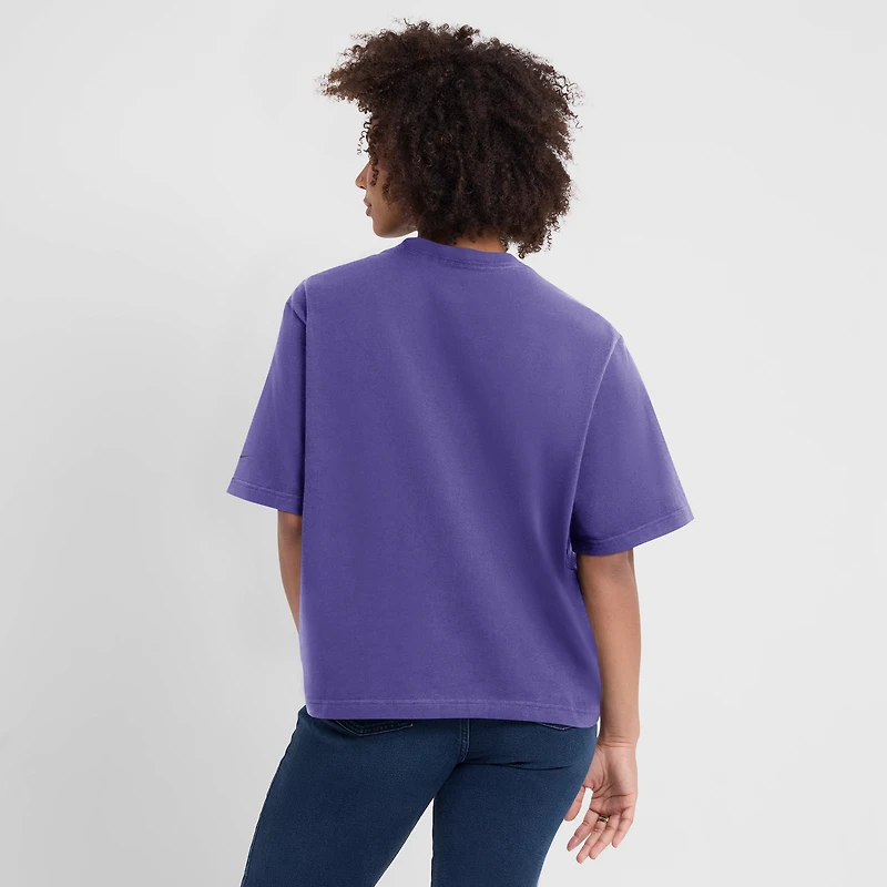 T-shirt Nike violet Glory Arch Boxy pour femme des Baltimore Ravens