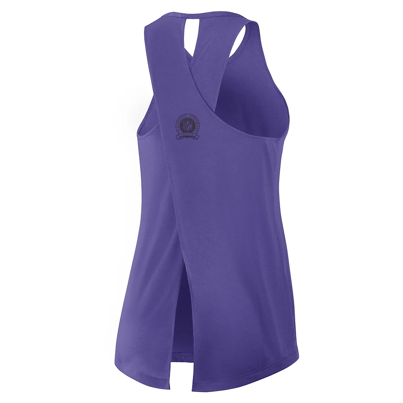 Women's Nike Purple Baltimore Ravens Glory Crisscross Dri-FIT Tank Top