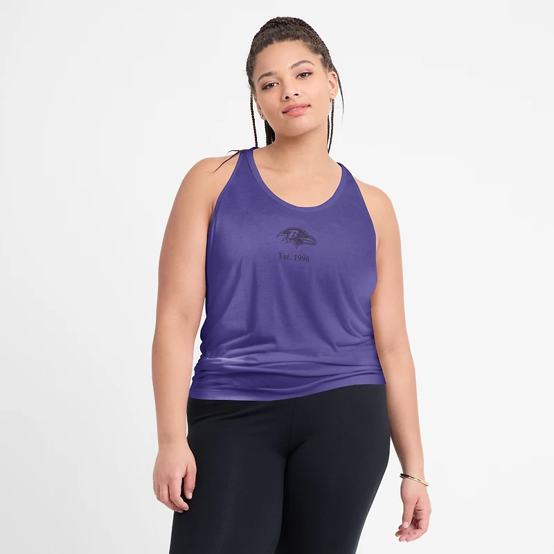 Women's Nike Purple Baltimore Ravens Glory Open-Back Crisscross Dri-FIT Tank Top