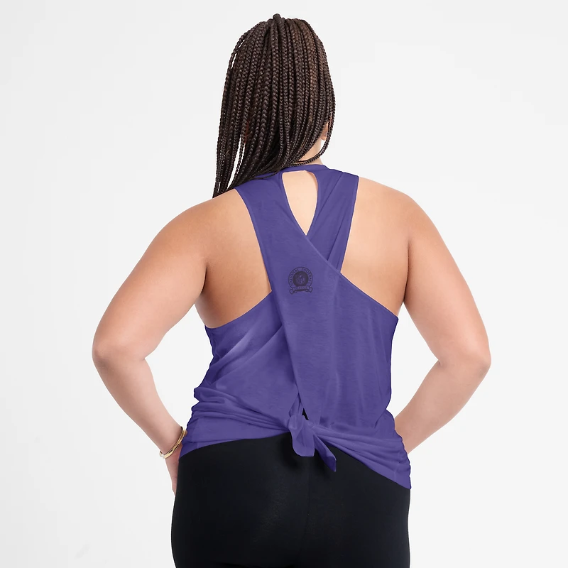 Débardeur Nike violet Baltimore Ravens Glory à dos ouvert et croisé Dri-FIT pour femme