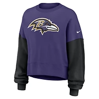 Sweat-shirt oversize violet à blocs de couleurs Nike pour femme des Baltimore Ravens