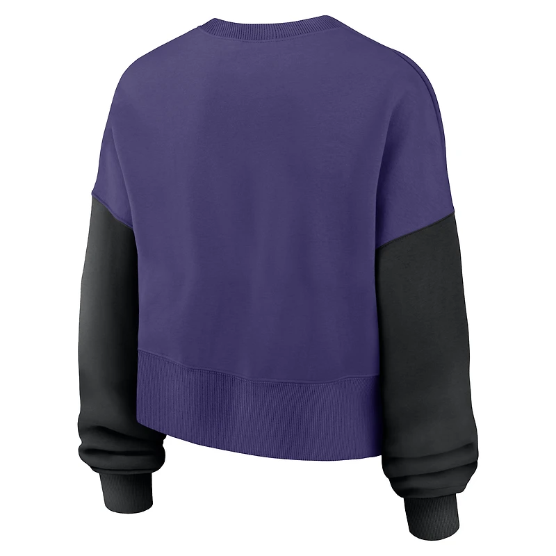 Sweat-shirt oversize violet à blocs de couleurs Nike pour femme des Baltimore Ravens