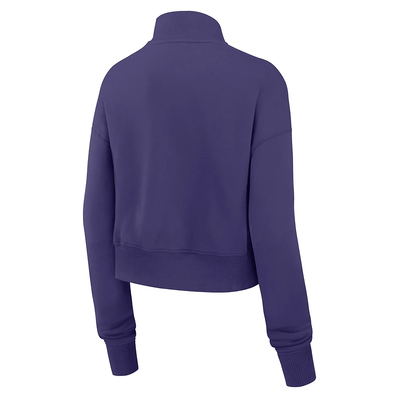 Sweat-shirt Nike violet demi-zippé pour femme des Ravens de Baltimore Phoenix