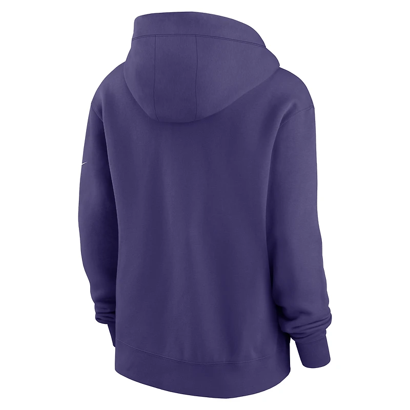 Sweat à capuche entièrement zippé Nike violet Baltimore Ravens Phoenix Rewind pour femme
