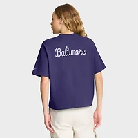 T-shirt Nike violet à poche carrée Rewind des Baltimore Ravens pour femme
