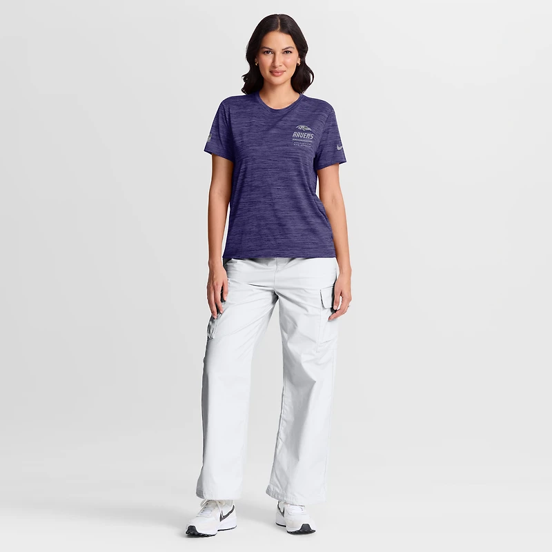 Women's Nike Purple Baltimore Ravens Sideline Velocity Dri-FIT T-Shirt