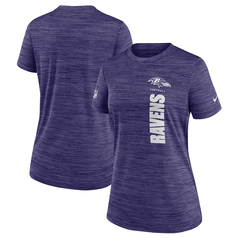 T-shirt Nike violet pour femme Baltimore Ravens Sideline Velocity Dri-FIT