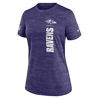 Women's Nike Purple Baltimore Ravens Sideline Velocity Dri-FIT T-Shirt