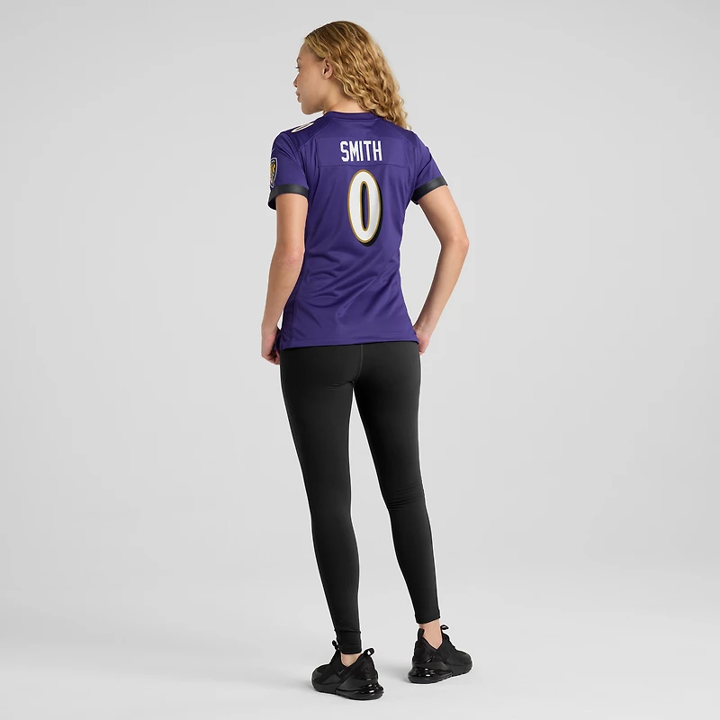 Maillot de match Nike Roquan Smith pour femme des Ravens Baltimore pourpre