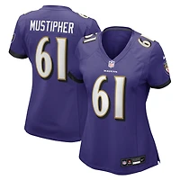 Women's Nike Sam Mustipher  Purple Baltimore Ravens Team Game Jersey