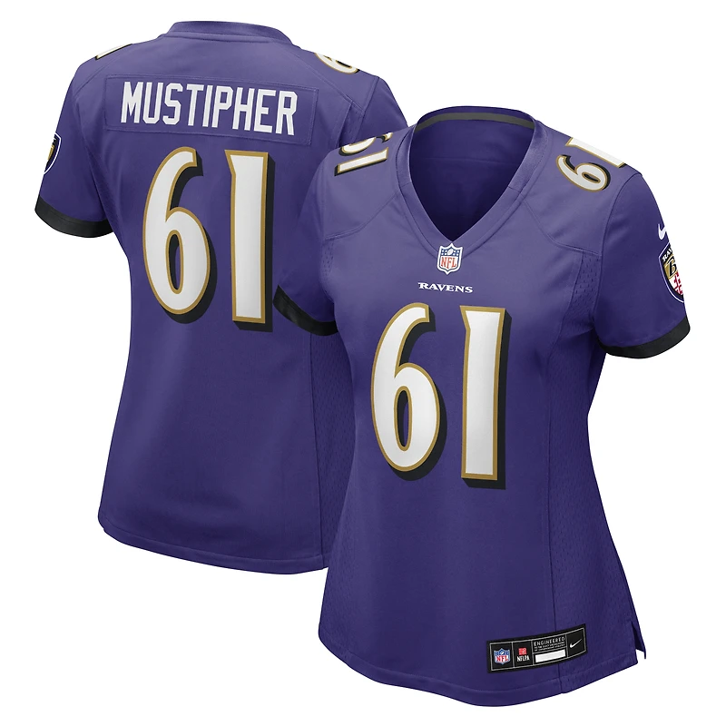 Women's Nike Sam Mustipher Purple Baltimore Ravens Team Game Jersey