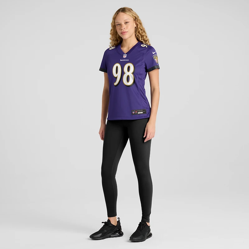 Maillot de match joueur Nike Travis Jones violet Baltimore Ravens pour femme