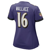 Maillot de match Nike Tylan Wallace violet Baltimore Ravens pour femme