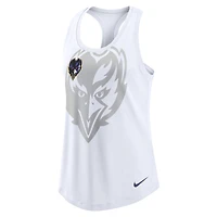 Women's Nike White Baltimore Ravens Tri-Blend Racerback Scoop Neck Tank Top