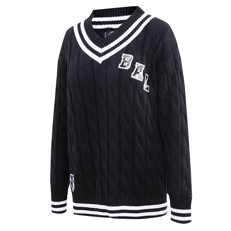 Pull à col en V Pro Standard pour femmes, noir, Baltimore Ravens Prep