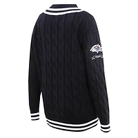 Pull à col en V Pro Standard pour femmes, noir, Baltimore Ravens Prep