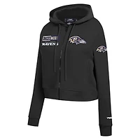 Women's Pro Standard Black Baltimore Ravens Split Logo Full-Zip Hoodie