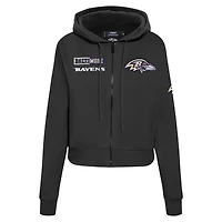 Women's Pro Standard Black Baltimore Ravens Split Logo Full-Zip Hoodie