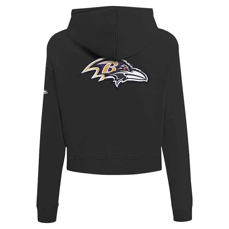 Sweat à capuche zippé avec logo Split Pro Standard pour femme, noir, Baltimore Ravens