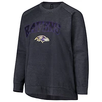 Women's Profile  Charcoal Baltimore Ravens Plus Acid Wash Raglan Sweatshirt