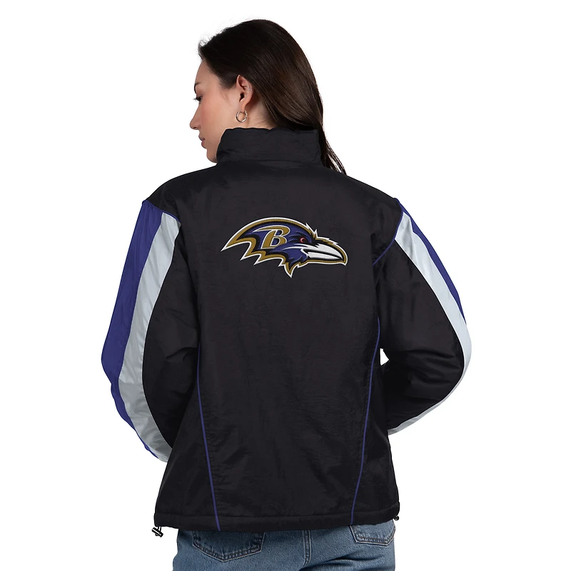 Women's Starter Black/Purple Baltimore Ravens Thursday Night Gridiron Half-Zip Jacket