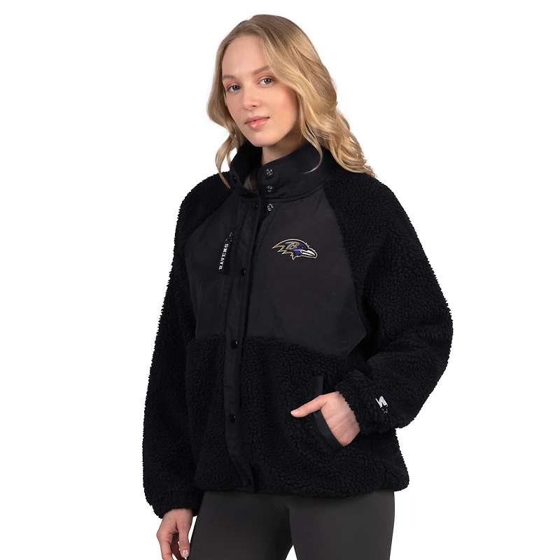 Veste sherpa noire pour femme des Baltimore Ravens On the Ball