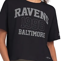 T-shirt court à strass noir Starter Baltimore Ravens pour femme