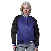 Women's Starter Purple/Black Baltimore Ravens Satin Full-Snap Vintage Varsity Jacket