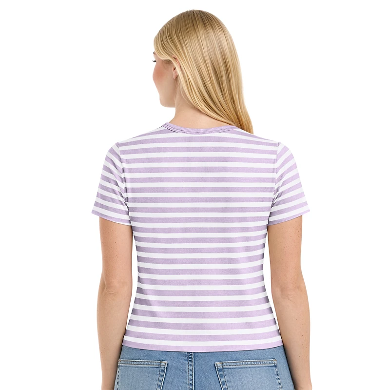 Women's Starter Purple Baltimore Ravens Pastels Striped T-Shirt