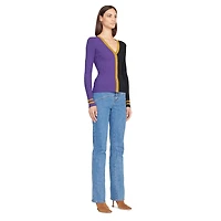 Women's STAUD Purple/Black Baltimore Ravens Cargo Sweater