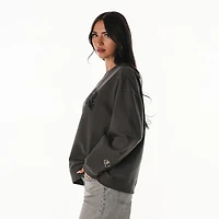 Sweat-shirt ras du cou surdimensionné en cristal de roche des Ravens Baltimore The Wild Collective pour femme, couleur anthracite