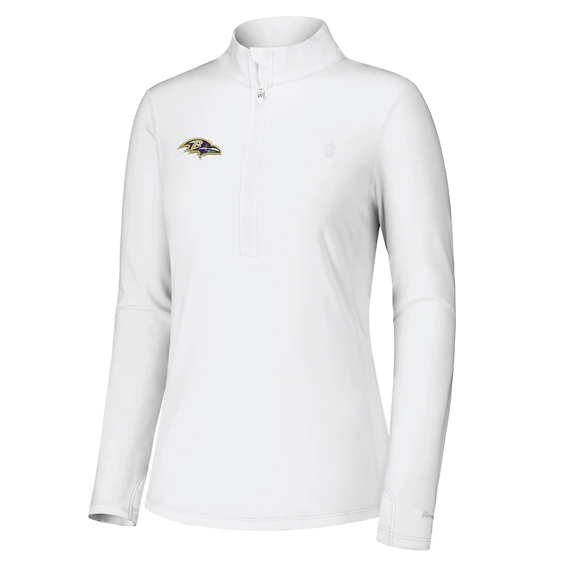 Veste zippée quart de tour Tommy Bahama blanche Baltimore Ravens Sport Playa Vista IslandZone pour femme