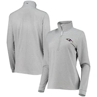 Women's Vineyard Vines Heather Gray Baltimore Ravens Sankaty Shep Half-Zip Pullover Top