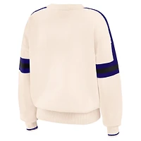 Pull à rayures crème Baltimore Ravens pour femme WEAR by Erin Andrews