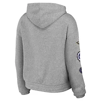 Sweat à capuche zippé pour femme WEAR by Erin Andrews Heather Grey Baltimore Ravens