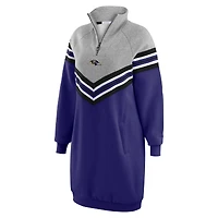 Women's WEAR by Erin Andrews  Purple/Heather Gray Baltimore Ravens Chevron Stripe Dress