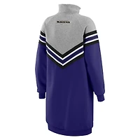 Women's WEAR by Erin Andrews  Purple/Heather Gray Baltimore Ravens Chevron Stripe Dress