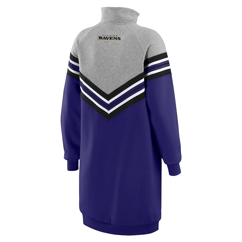 Robe à rayures chevrons violet/gris chiné Baltimore Ravens pour femme WEAR by Erin Andrews