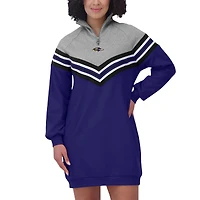 Women's WEAR by Erin Andrews  Purple/Heather Gray Baltimore Ravens Chevron Stripe Dress