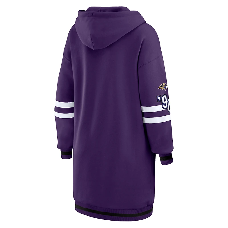 Robe à capuche violette des Baltimore Ravens pour femme par Erin Andrews