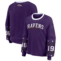 T-shirt de sport violet à manches longues WEAR by Erin Andrews pour femme, des Ravens Baltimore