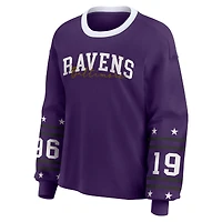 T-shirt de sport violet à manches longues WEAR by Erin Andrews pour femme, des Ravens Baltimore