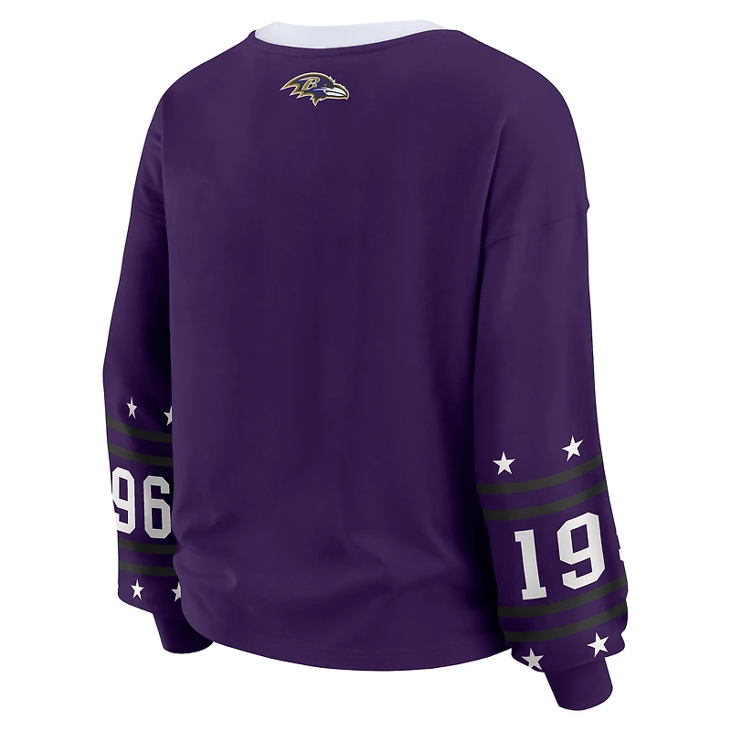 Women's WEAR by Erin Andrews Purple Baltimore Ravens Sport Long-Sleeve T-Shirt