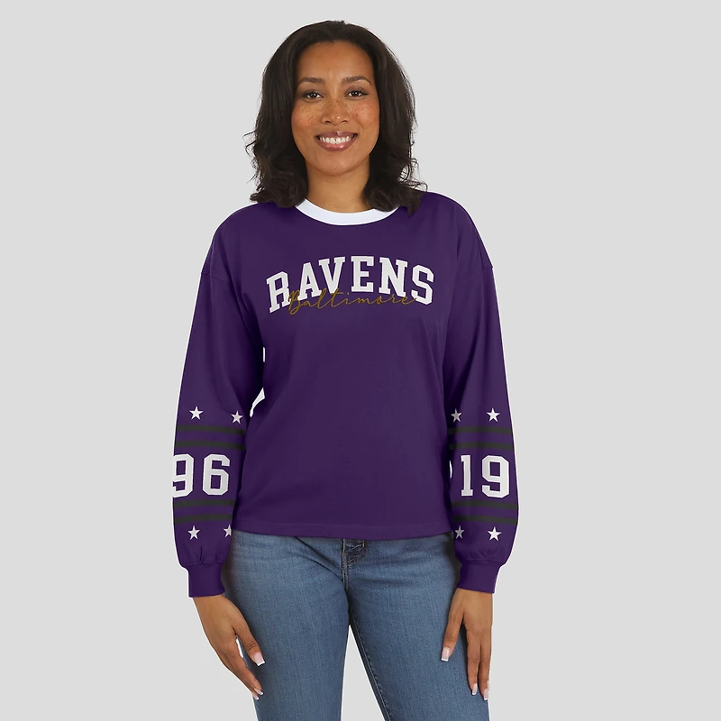Women's WEAR by Erin Andrews Purple Baltimore Ravens Sport Long-Sleeve T-Shirt