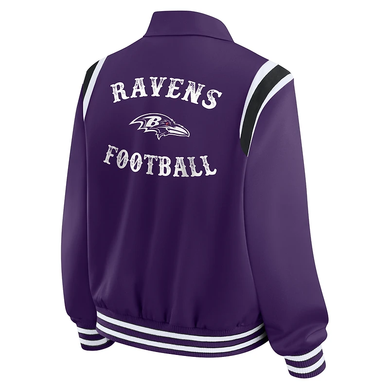 Veste légère à boutons-pression complète violette pour femme WEAR by Erin Andrews des Baltimore Ravens